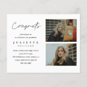 Papier Simple Script Budget Photo Graduation Invitation (Dos)
