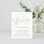 Papier Simple Script Mariage Blanc & Or Budget (Debout devant)
