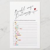 Papier Simple script nuptiale douche émoticônes jeu (Devant)