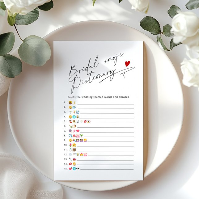 Papier Simple script nuptiale douche émoticônes jeu (Créateur téléchargé)
