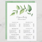 Papier Simple Verdure Moderne Élégant Rustique Tarifs (Devant / Derrière)