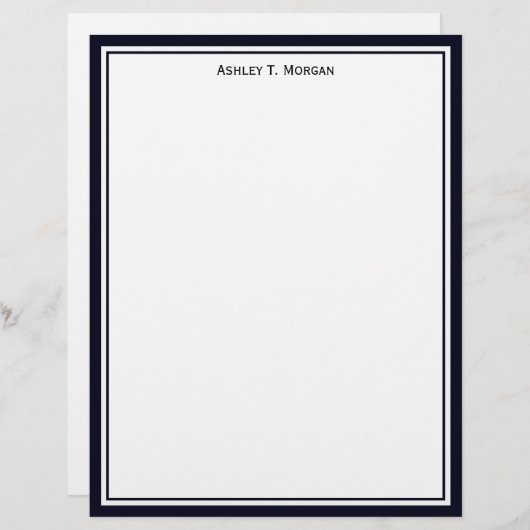 Papier Simplicité Dk Blue / Blanc en-tête personnalisée (Devant / Derrière)