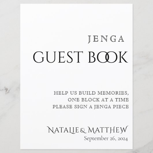 Papier Simply Classic Jenga Guest Book Mariage (Devant)