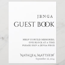 Simply Classic Jenga Guest Book Mariage