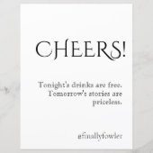 Papier Simply Classic Mariage Open Bar Sign (Devant)