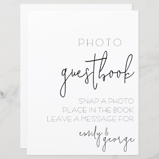 Papier Simply Quaint Photo Guest Book Mariage (Devant / Derrière)