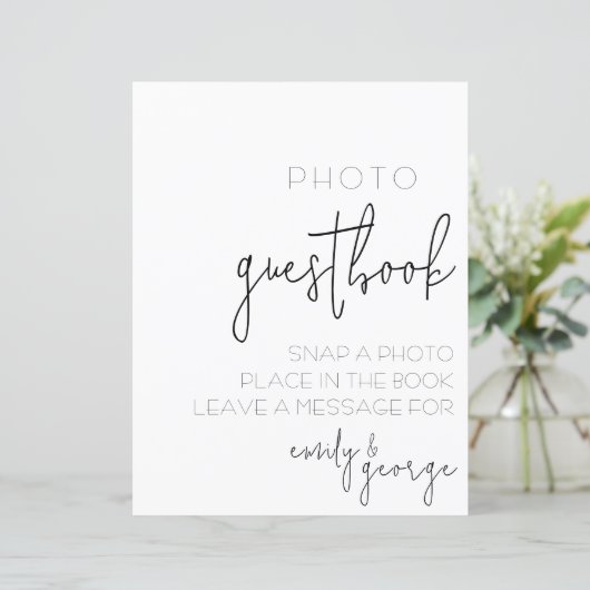Papier Simply Quaint Photo Guest Book Mariage (Debout devant)