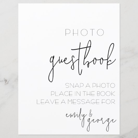Papier Simply Quaint Photo Guest Book Mariage (Devant)