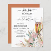 Papier Sip Sip Hooray Bachelorée Champagne Boho (Devant / Derrière)