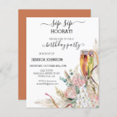 Papier Sip Sip Hooray fête d'anniversaire Budget Champagn (Devant / Derrière)
