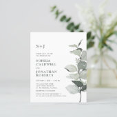 Papier Site Budget RSVP Eucalyptus Faire-part de mariage (Debout devant)