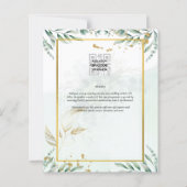 Papier Site des invitations de mariage vertes RSVP QR COD (Dos)