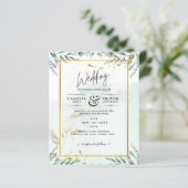 Papier Site des invitations de mariage vertes RSVP QR COD (Debout devant)