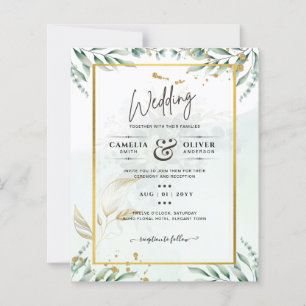 Papier Site des invitations de mariage vertes RSVP QR COD