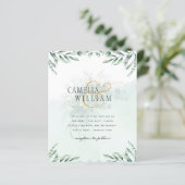 Papier Site des invitations de mariage vertes RSVP QR COD (Debout devant)