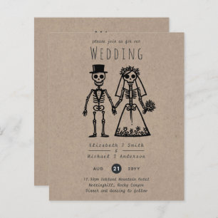 Papier Skeleton Mariage Cartographie Mariée Groom Amusant