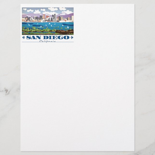 Papier Skyline San Diego (Devant)
