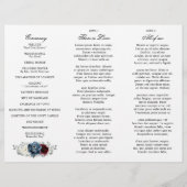 Papier Slate Blue Burgundy Boho Mariage Tri-Fold Programm (Dos)