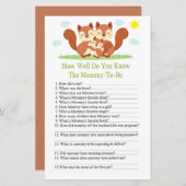 Papier Sleepy fox Comment bien connaissez-vous baby showe (Devant / Derrière)