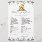 Papier Sloth Animals Baby shower Ce qui est dans votre té (Devant)