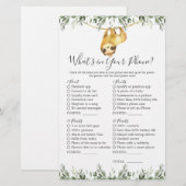 Papier Sloth Animals Baby shower Ce qui est dans votre té (Devant / Derrière)