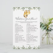 Papier Sloth Animals Baby shower Ce qui est dans votre té (Debout devant)