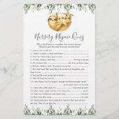 Papier Sloth Animaux Baby shower Nursery Rhyme Jeu (Devant)