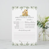 Papier Sloth Animaux Baby shower Prédictions et conseils (Debout devant)