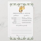 Papier Sloth Animaux Baby shower Prédictions et conseils (Devant / Derrière)