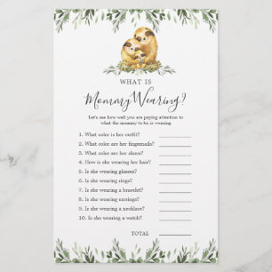 Papier Sloth Animaux Baby shower Qu'est-ce que maman port