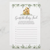 Papier Sloth Baby shower Devine La Nourriture Pour Bébé (Devant / Derrière)