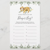 Papier Sloth Baby shower Devinez ce qu'il y a dans le sac (Devant)