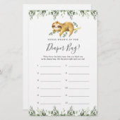 Papier Sloth Baby shower Devinez ce qu'il y a dans le sac (Devant / Derrière)