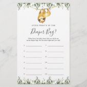 Papier Sloth Baby shower Devinez ce qu'il y a dans le sac (Devant)