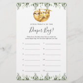 Papier Sloth Baby shower Devinez ce qu'il y a dans le sac (Devant)