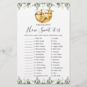 Papier Sloth Baby shower Grossesse Comme Il Est Doux Jeu (Devant)