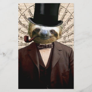 Papier Sloth Man Victorian Steampunk Anthropomorphique