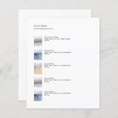 Papier Small Art Tear Sheet Price List Template (Devant / Derrière)