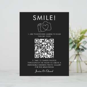 Papier Smile Photos mémorables Qr Code Black Chic Mariage