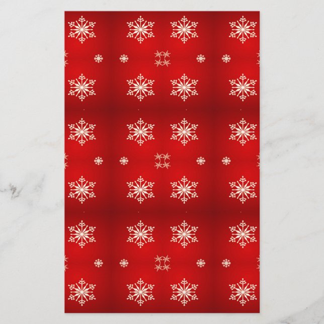 Papier Snow flakes on red (Devant)