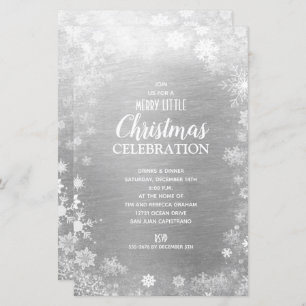 Papier Snowflake Noël Fête Argent Invitations Budget