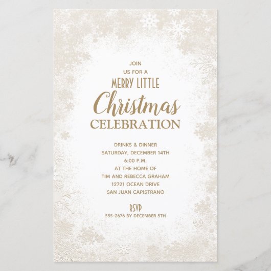 Papier Snowflake Noël Fête Budget Invitations (Devant)