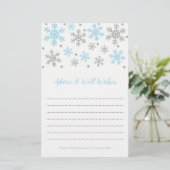 Papier Snowflakes Blue & Silver Winter Baby shower Consei (Debout devant)