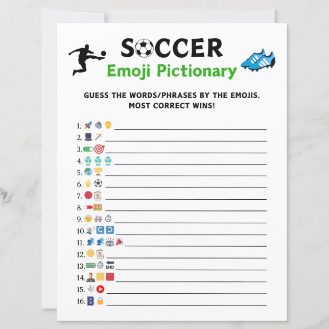 Papier Soccer Emoji Pictionary Jeu (Devant)