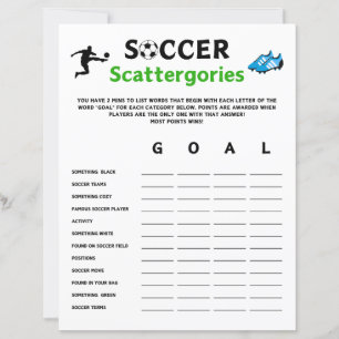 Papier Soccer Scattergories Jeu