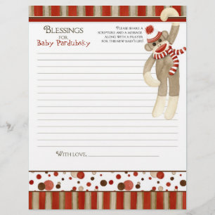 Papier Sock Monkey, Boy Baby shower Blessures