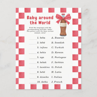 Papier Soda baby shower - Baby around the world game