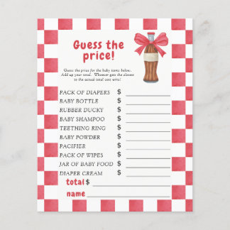Papier Soda baby shower - Guess the price Game