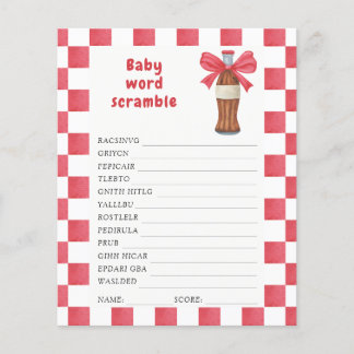 Papier Soda baby shower Word scramble game