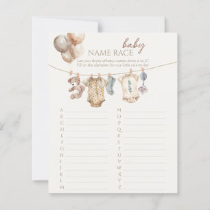 Papier Soft Boho Neutral Vêtements de bébé Nom Course Jeu